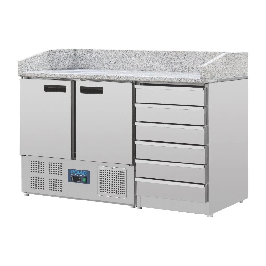 Polar G-Series Double Door Pizza Counter with Granite Top and Dough Drawers.Product Ref:00585.Model: CT425. 🚚 1-3 Days Delivery