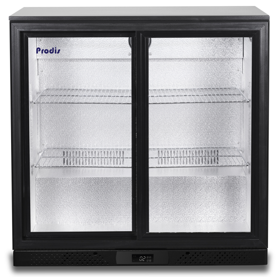 PRODIS NT2BS-LE Low Energy Double Sliding Door Black Bottle Cooler.Product Ref:00038.MODEL:NT2BS-LE .🚚 3-5 Days Delivery