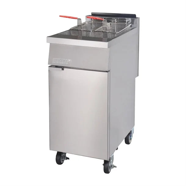 Buffalo Single Tank Twin Basket Freestanding Gas Fryer :Product Ref:00862.Model:DC319-N 🚚 3-5 Days Delivery
