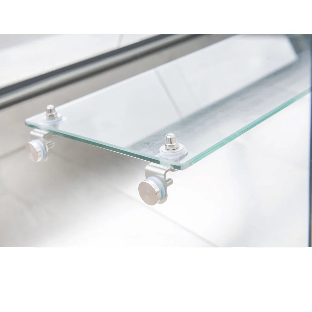 Serve over Deli counter Black front Straight glass front Width 1580mm.Product Ref:00867. MODEL: CUBA150M-F-🚚 3-5 Days Delivery