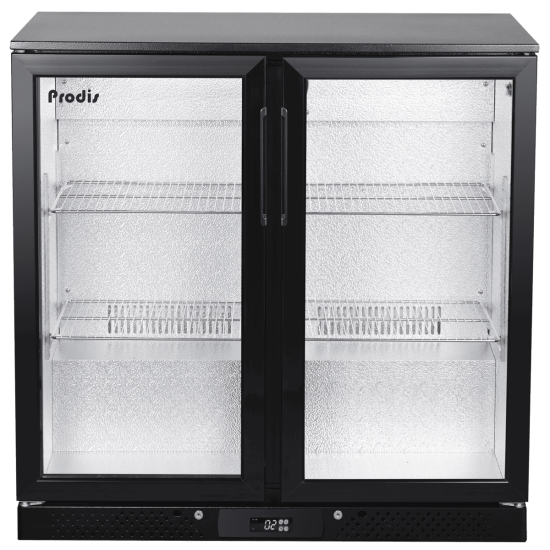 Prodis NT2BH-LE Low Energy Double Hinged Door Black Bottle Cooler .Product Ref:00652.MODEL:NT2BH-LE 🚚 1-3 Days Delivery