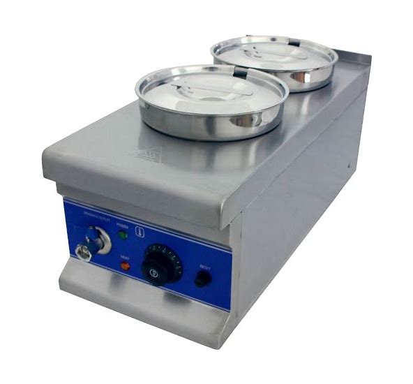 Bain Marie Hot Pot Dual 4L Capacity, Stainless Steel, Thermostat Contr.  Countertop Food :Product Ref:00872.MODEL: BM-4x2 🚚 1-3 Days Delivery