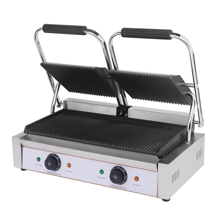 TOASTERS Twin Contact Panini Grill Ribbed Top and Bottom Plates.Product ref:00266.MODEL:PG-25A.