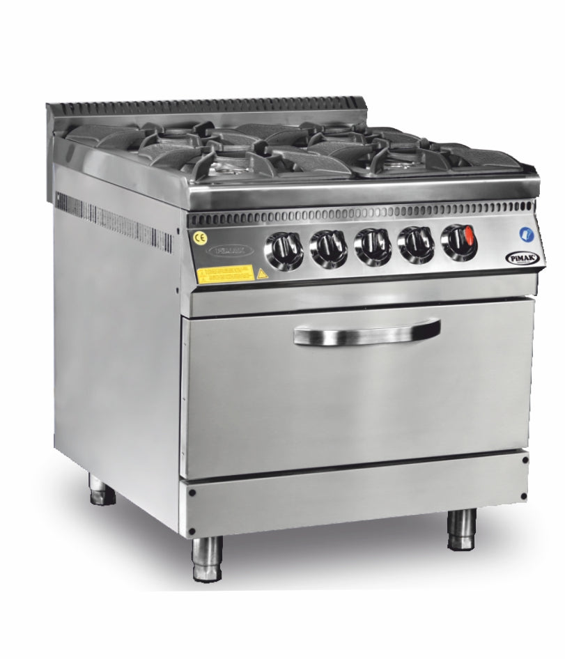 Heavy Duty 6 Burner Gas Range Cooker with oven- Natural Gas or LPG.Product Ref:00154