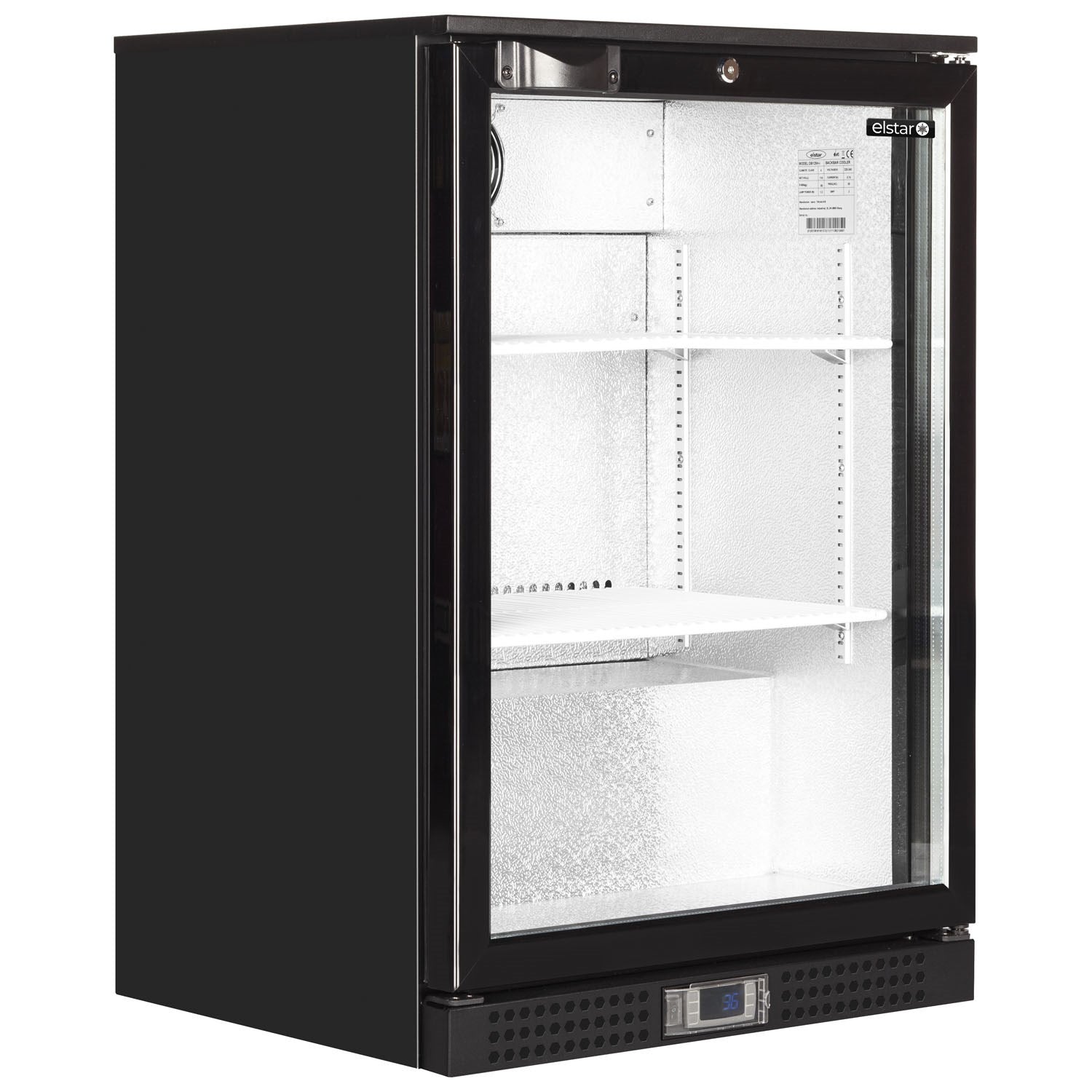 Elstar EM131 Back Bar fridge .Product ref:00418.MODEL:EM131 Black, Hinged Door.