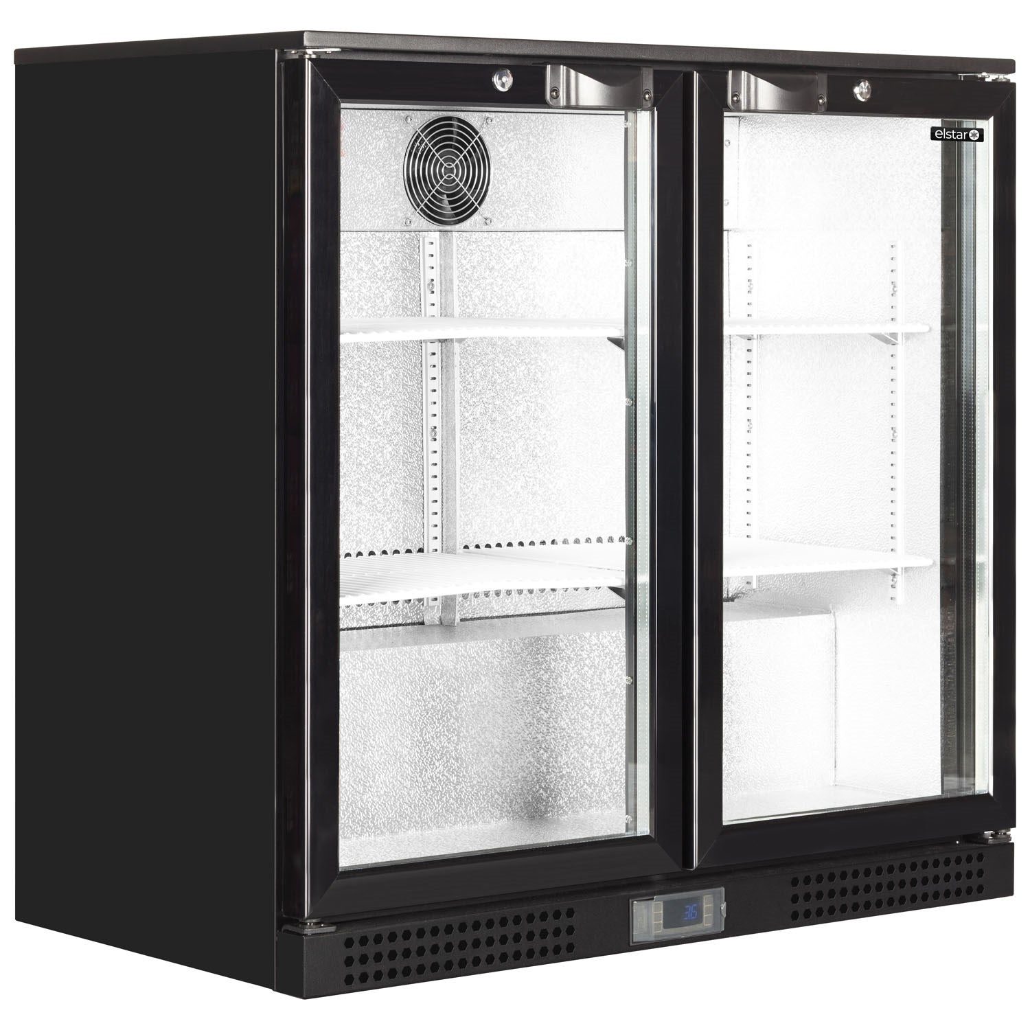 Elstar EM231 Range Back Bar fridge hinged door.Product ref:00417.MODEL:EM231S Black, hinged  Door.