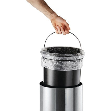 40L STAINLESS STEEL SILVER KITCHEN BATHROOM TOILET RUBBISH PEDAL BIN.Product ref:00306.