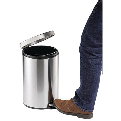 40L STAINLESS STEEL SILVER KITCHEN BATHROOM TOILET RUBBISH PEDAL BIN.Product ref:00306.