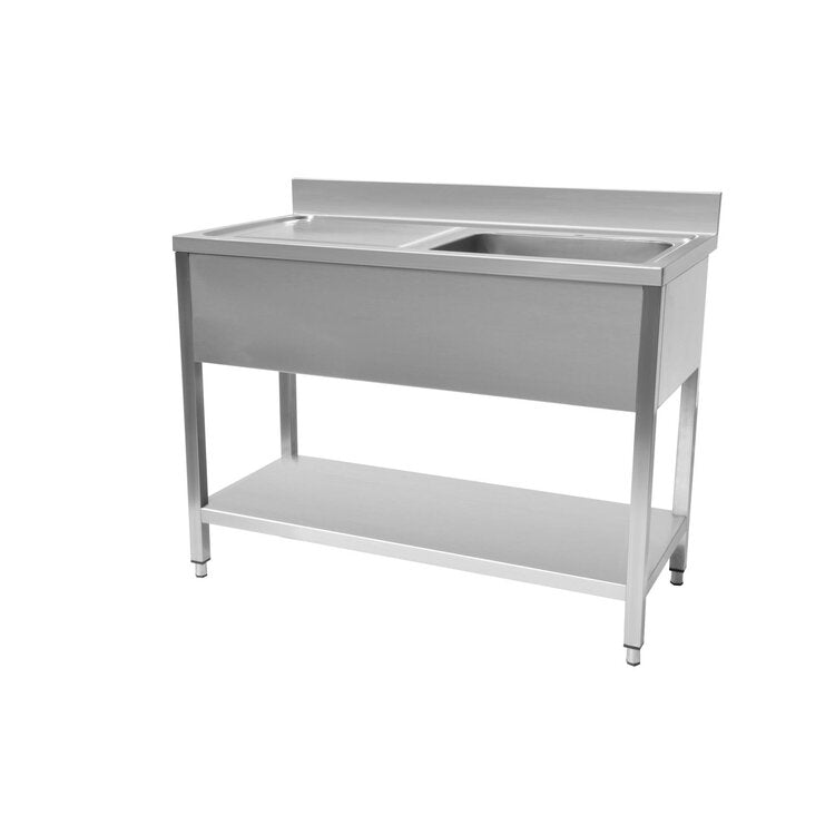 1200mm Single Bowl Stainless Steel Sink with Right Hand Drainer.Product ref:00258.