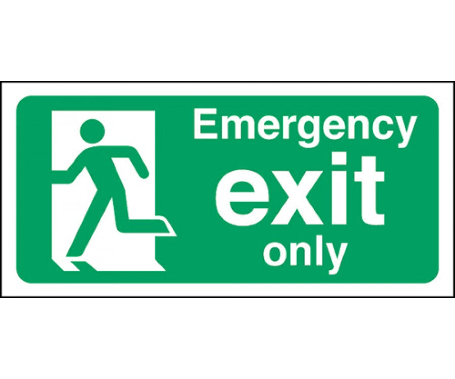 Emergency Exit only Man Left 150x300mm.Product Ref:00525. 🚚 1-3 Days Delivery