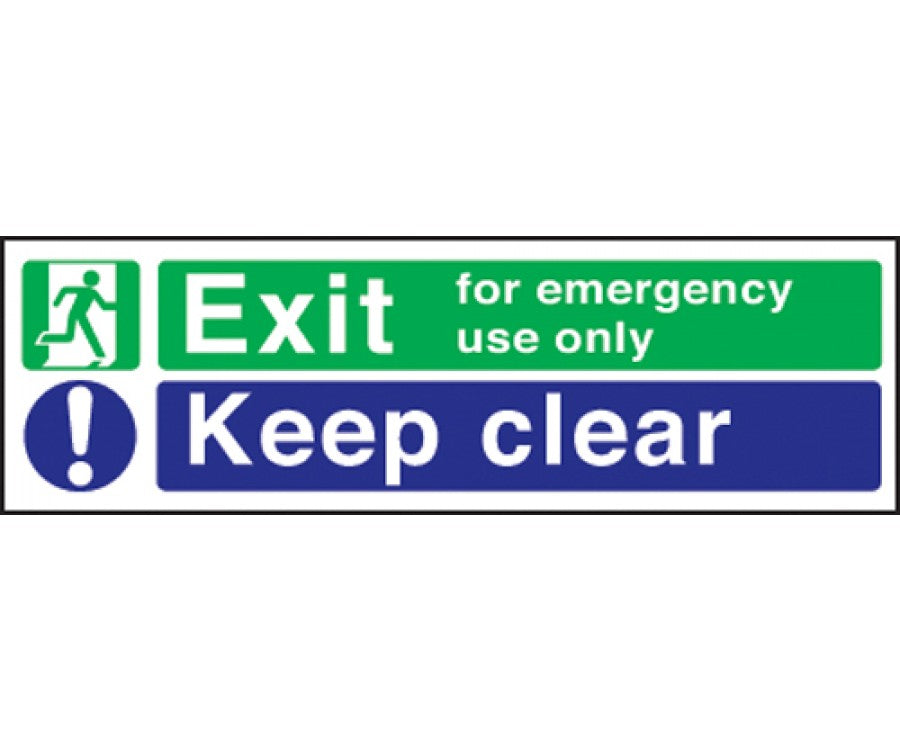 Fire Exit for Emergency Use Only / Keep Clear 150x450mm.Product Ref:00528. 🚚 1-3 Days Delivery