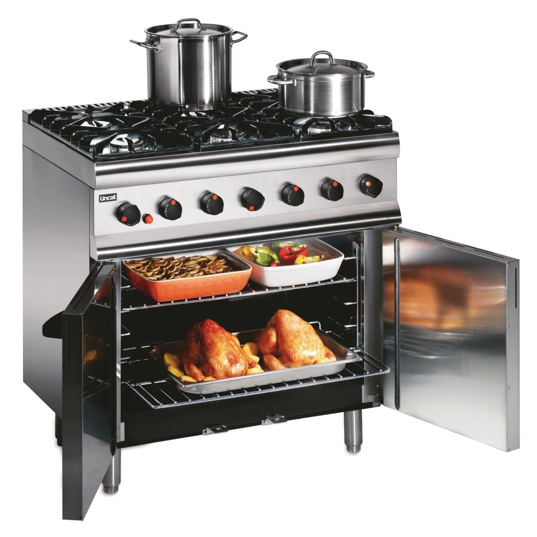 Lincat Silverlink 600 6 Burner Gas Oven Range with Rear Castors SLR9C.Product Ref:00670.Model: SLR9C. 🚚 6-8 WEEKS  Delivery