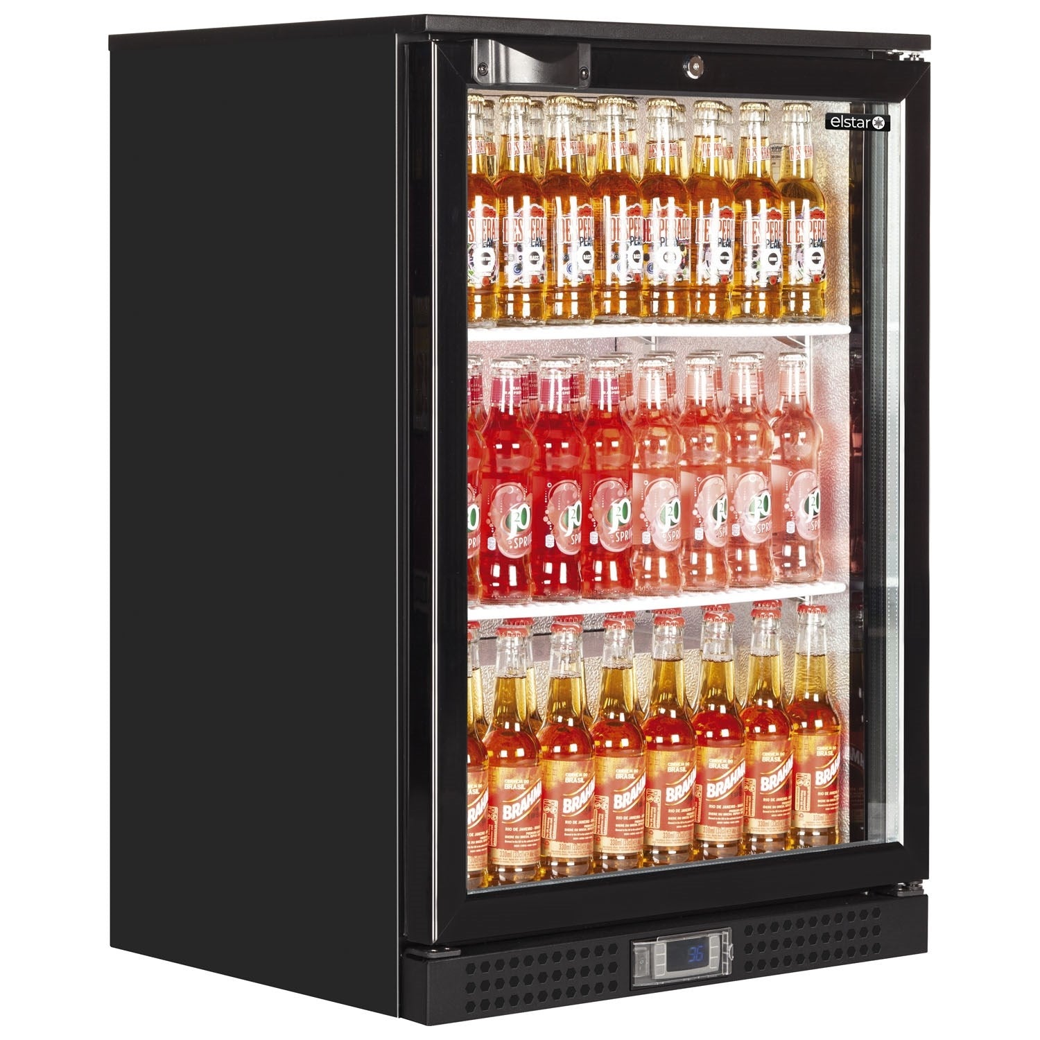 Elstar EM131 Back Bar fridge .Product ref:00418.MODEL:EM131 Black, Hinged Door.