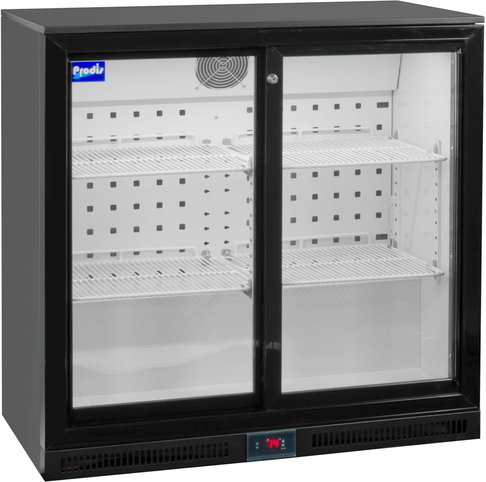 PRODIS NT2BS-HC DOUBLE SLIDING DOOR BLACK BOTTLE COOLER.Product ref:00038.MODEL:NT2BS-HC.🚚 3-5 Days Delivery