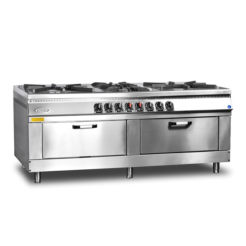 Heavy Duty 6 Burner Gas Range Cooker with 1 - OVEN - Natural Gas or LPG.Product Ref:00155