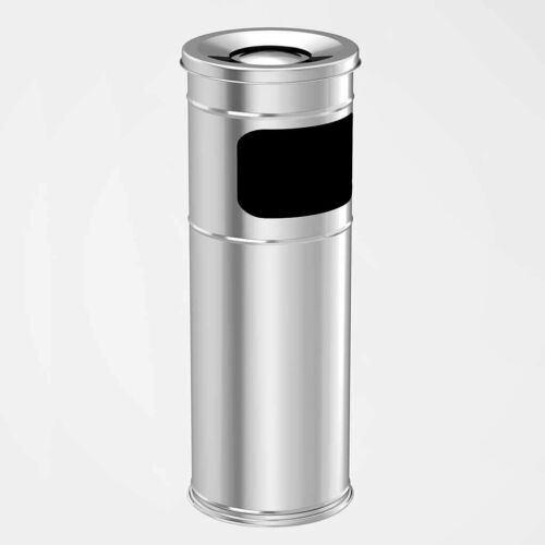 Standing Ashtray Bin,  Stainless Steel -lids Rubbish Bin Cigarette. Product ref:00307.