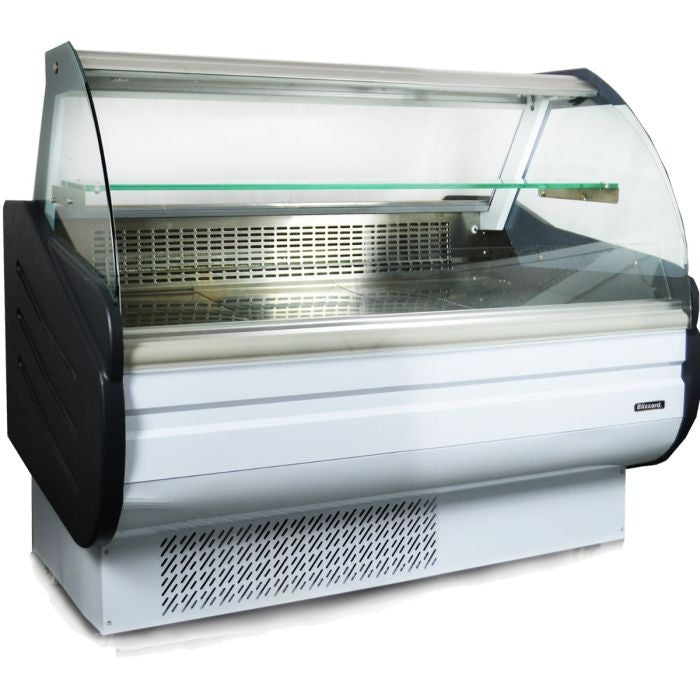 Blizzard BCG130WH White Serve Over Counter with Curved Display Glass.Product Ref:00625.Model:BCG130WH . 🚚 3-5 Days Delivery